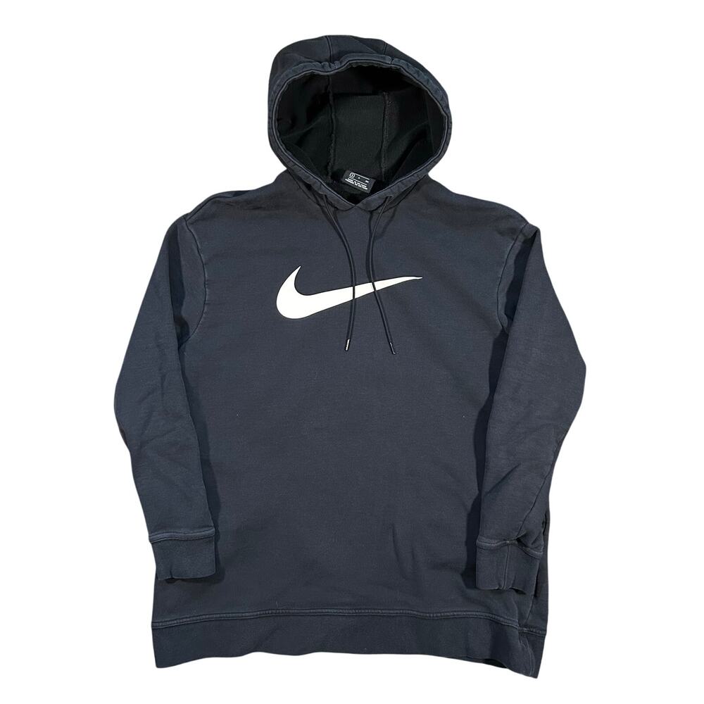 Nike Women’s Long Length Swoosh Hoodie Sweatshirt Size Small Oversized Black